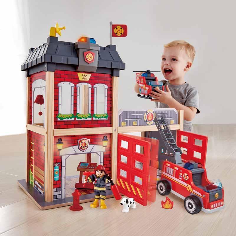 Hape City Fire Station-Toys & Learning-Hape-025334-babyandme.ca