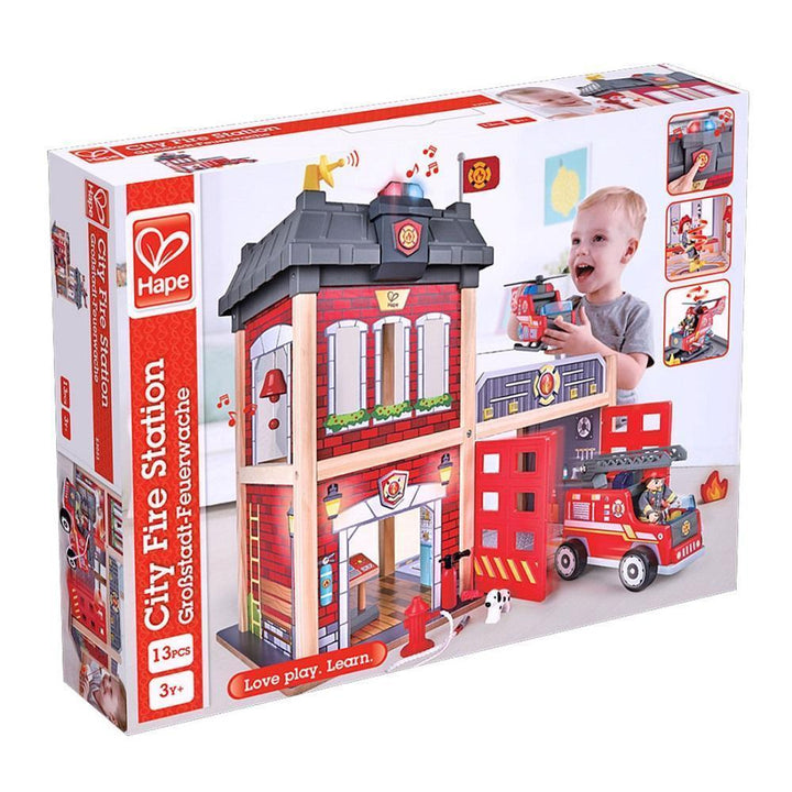 Hape City Fire Station-Toys & Learning-Hape-025334-babyandme.ca