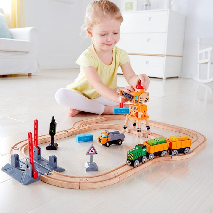 Hape Crossing & Crane Set-Toys & Learning-Hape-025336-babyandme.ca