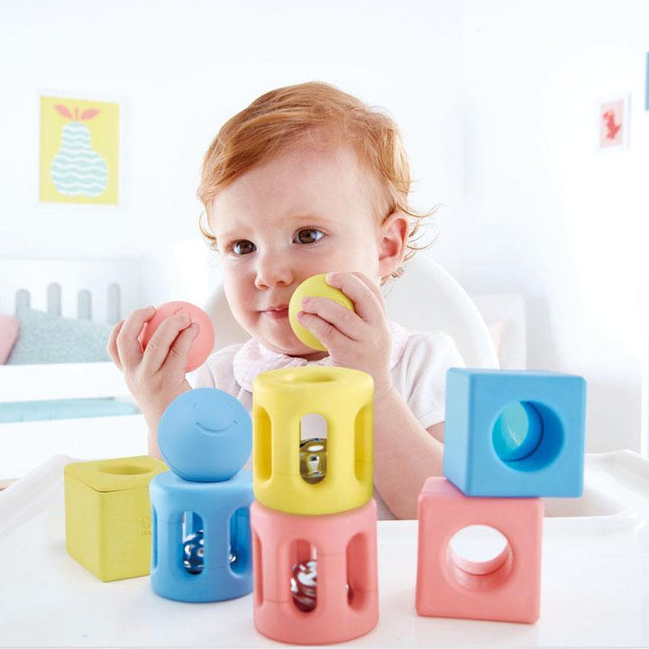 Hape Geometric Rattle Trio-Toys & Learning-Hape-028066-babyandme.ca