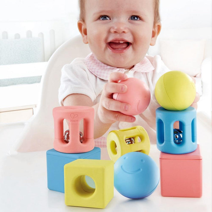 Hape Geometric Rattle Trio-Toys & Learning-Hape-028066-babyandme.ca