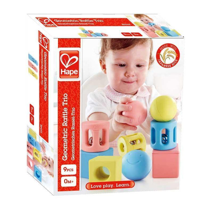 Hape Geometric Rattle Trio-Toys & Learning-Hape-028066-babyandme.ca