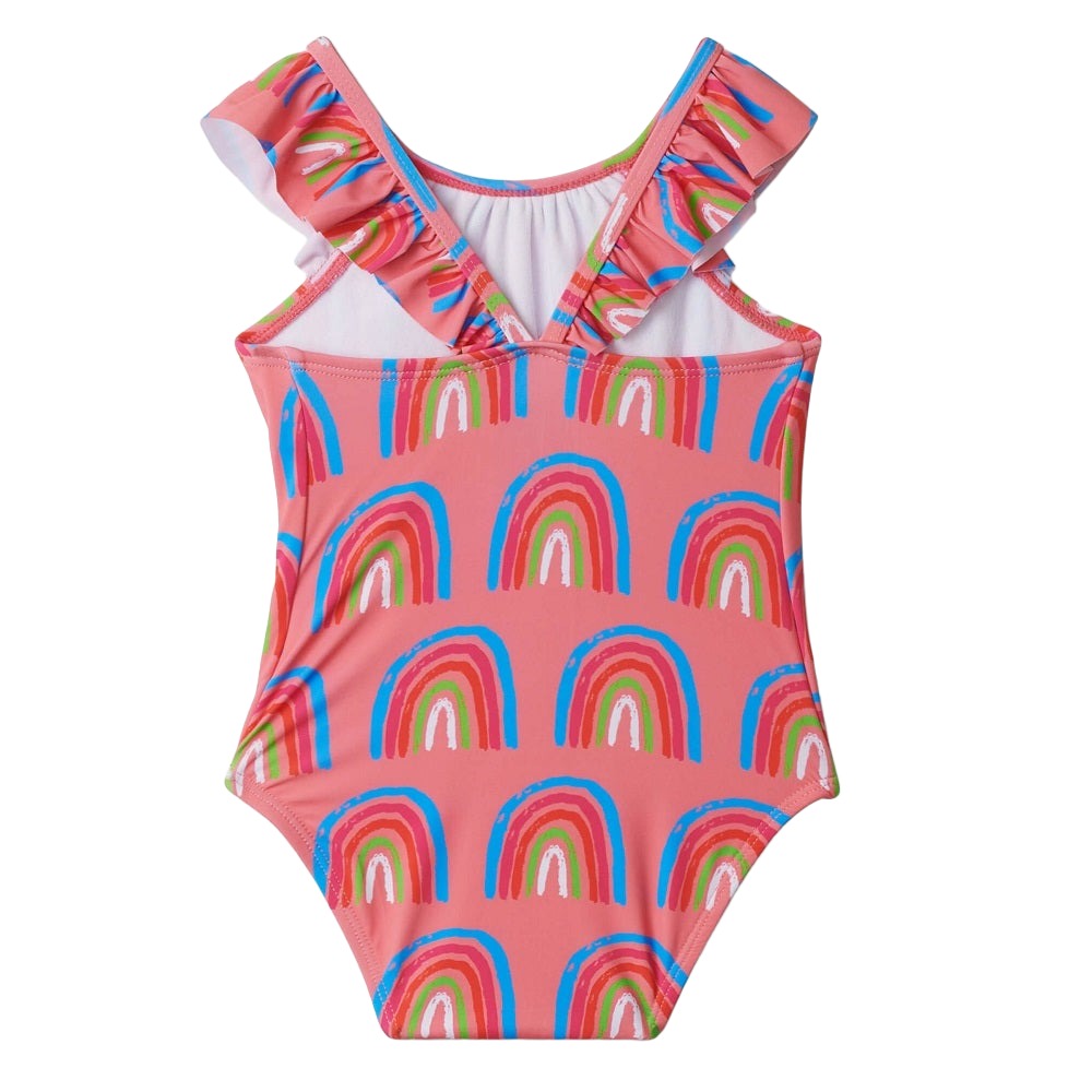 Hatley Baby Ruffle Swimsuit (Lucky Rainbows)-Apparel-Hatley--babyandme.ca