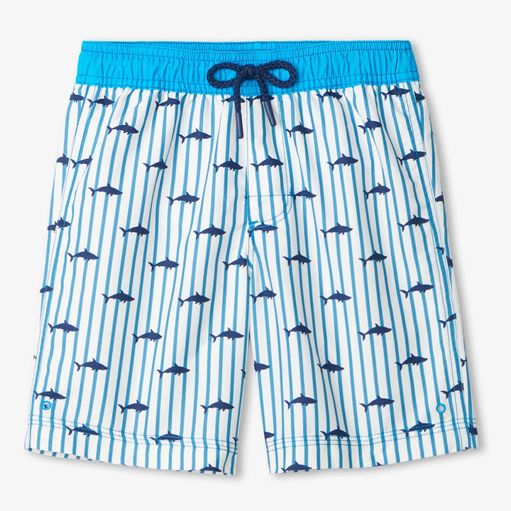 Hatley Board Shorts (Silhouette Sharks)-Apparel-Hatley--babyandme.ca