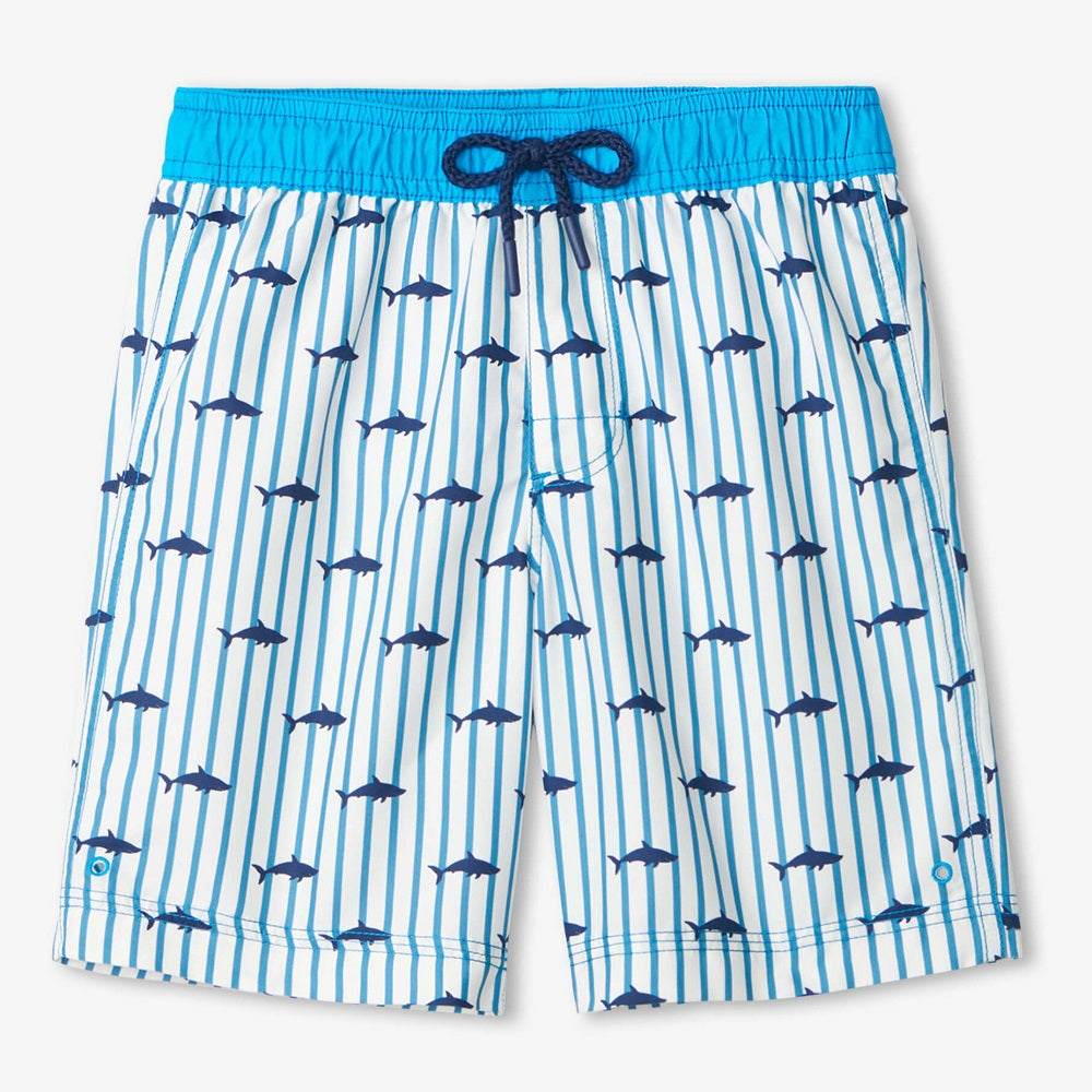 Hatley Board Shorts (Silhouette Sharks)-Apparel-Hatley--babyandme.ca