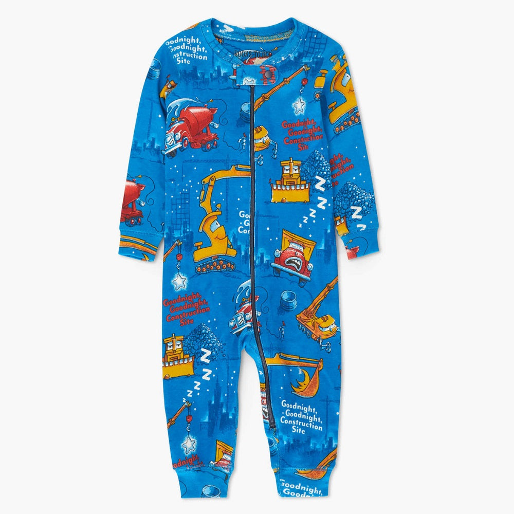 Hatley Books to Bed Infant Coverall (Goodnight Construction Site)-Apparel-Hatley--babyandme.ca