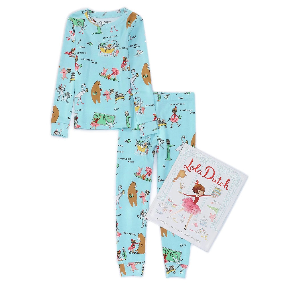 Hatley Books to Bed Pajama & Book Set (Lola Dutch)-Apparel-Hatley--babyandme.ca