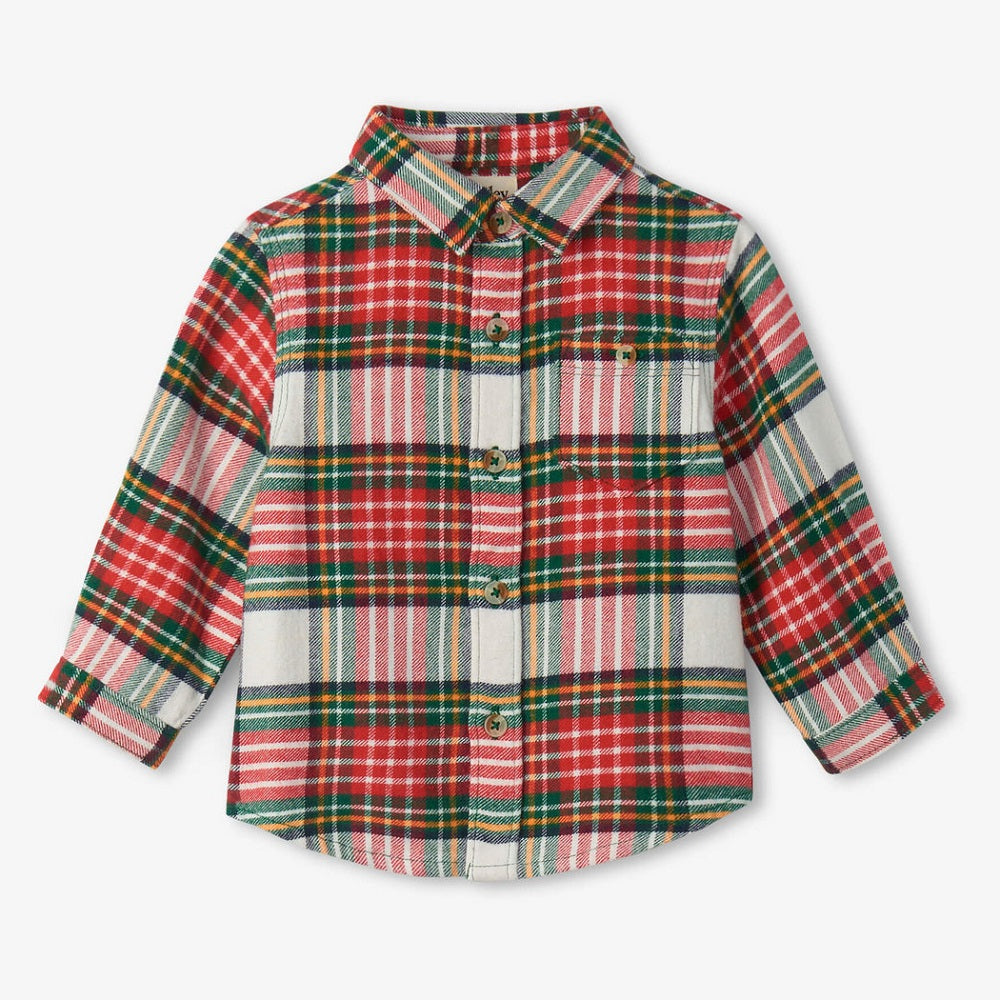Hatley Button Down Shirt (Festive Plaid) - FINAL SALE-Apparel-Hatley--babyandme.ca