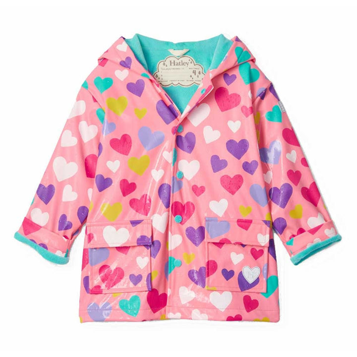 Hatley Colour Changing Raincoat (Colourful Hearts)-Apparel-Hatley--babyandme.ca