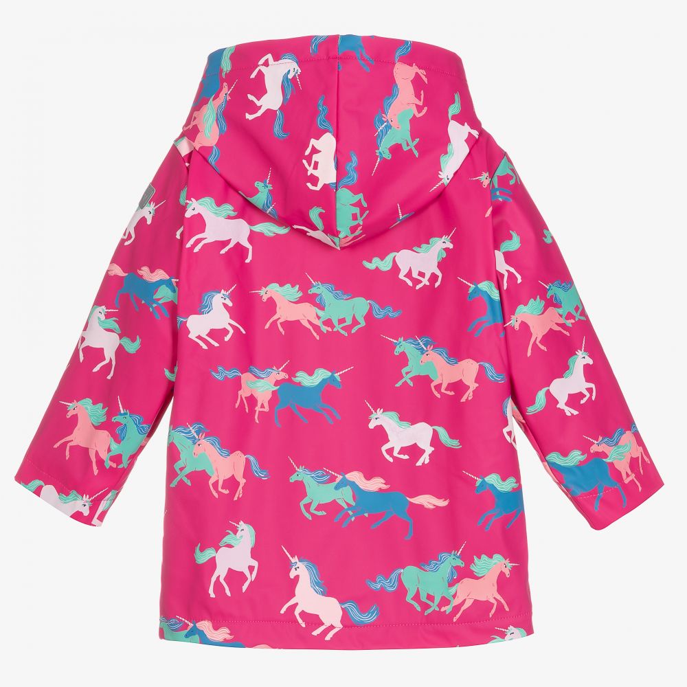 Hatley Colour Changing Raincoat (Frolicking Unicorns)-Apparel-Hatley--babyandme.ca