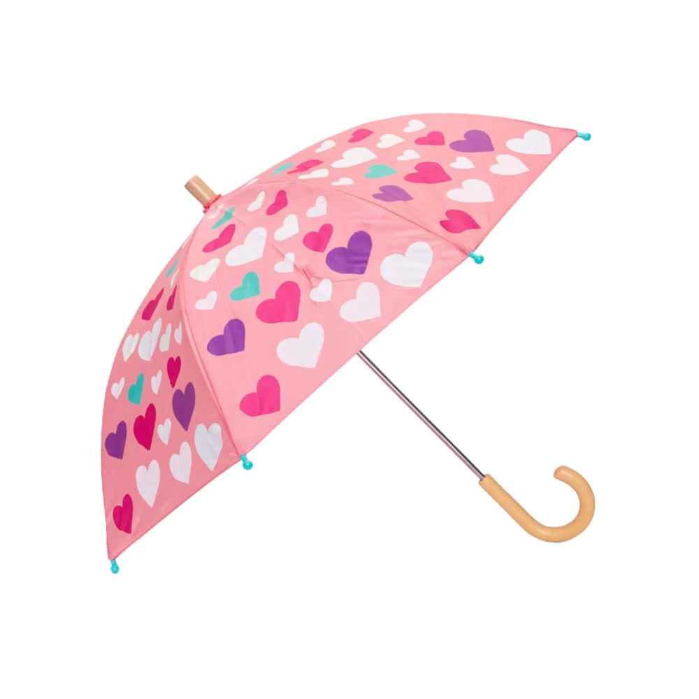 Hatley Colour Changing Umbrella (Colourful Hearts)-Apparel-Hatley-028014 CoH-babyandme.ca