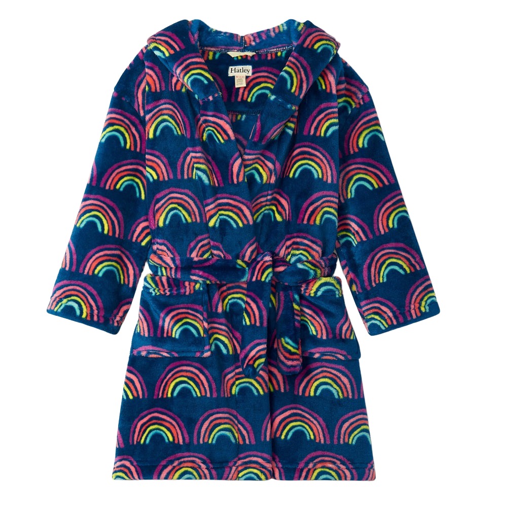 Hatley Fleece Robe (Rainbow Dreams)-Apparel-Hatley--babyandme.ca
