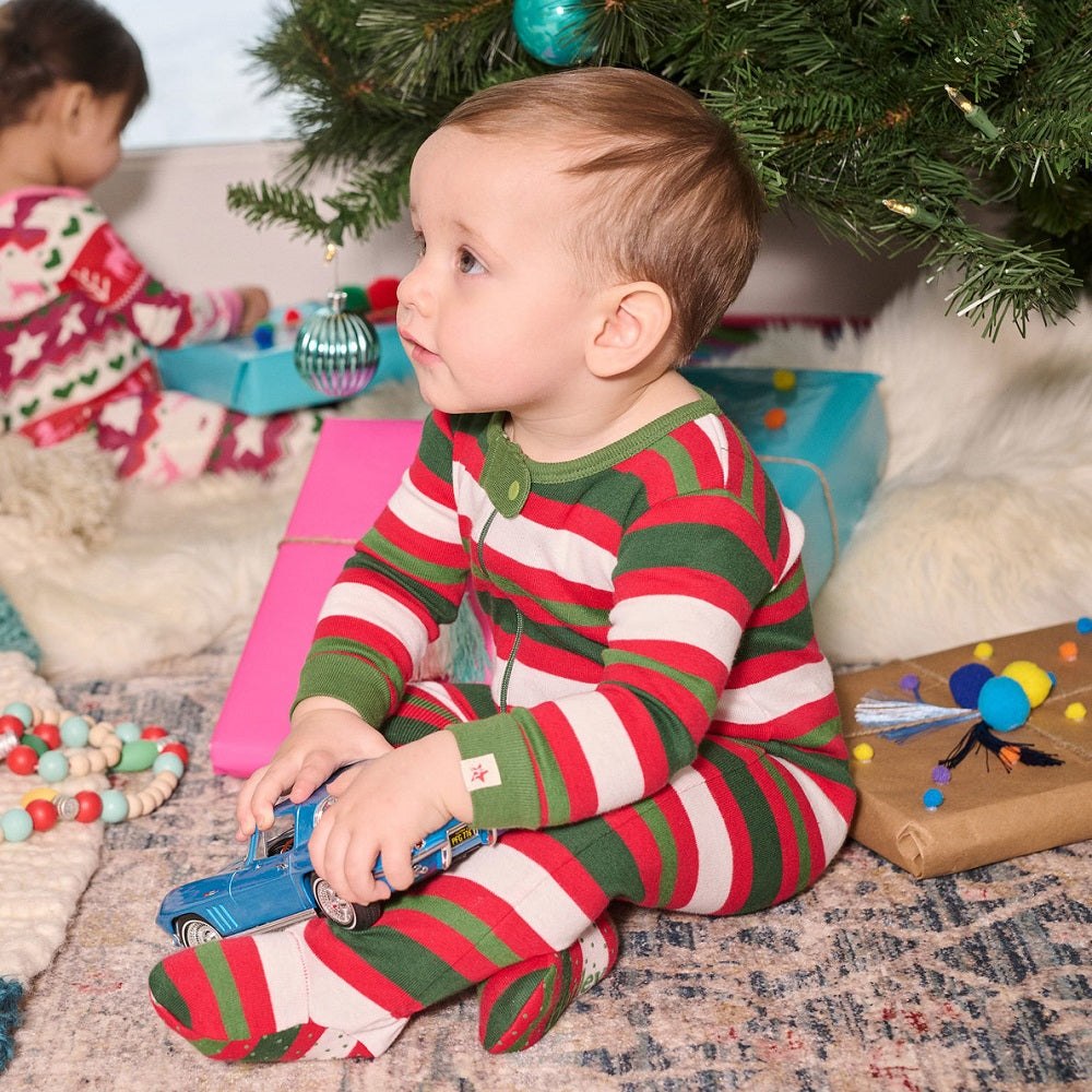 Hatley Footed Coverall (Candy Cane Stripes) - FINAL SALE-Apparel-Hatley--babyandme.ca