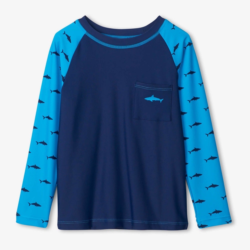 Hatley Long Sleeve Rashguard (Silhouette Sharks)-Apparel-Hatley--babyandme.ca