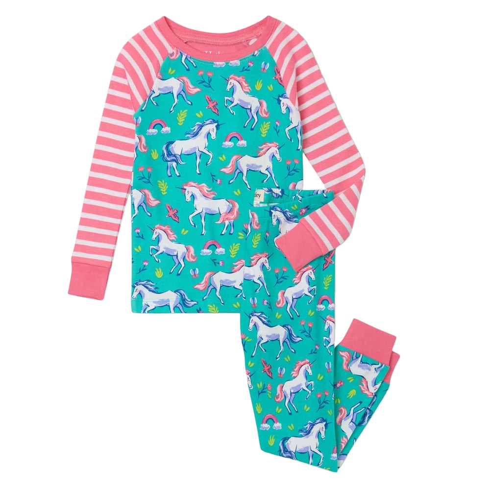 Hatley Raglan Pajama Set (Unicorn Party)-Apparel-Hatley--babyandme.ca