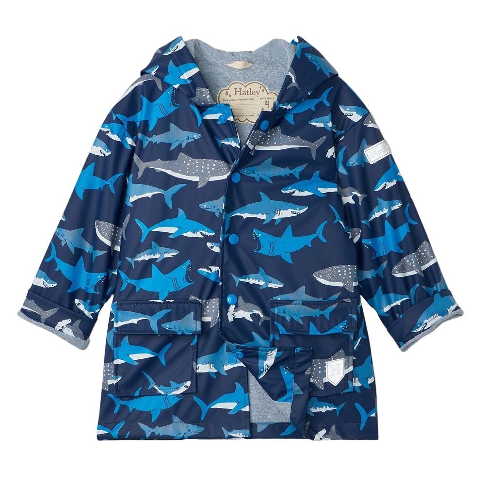 Hatley Raincoat (Shark School)-Apparel-Hatley--babyandme.ca