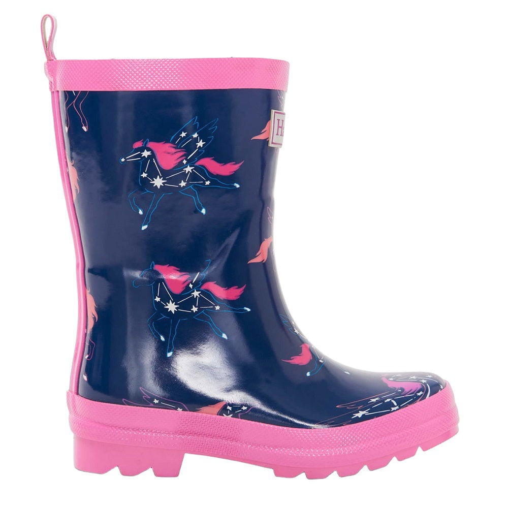 Hatley Shiny Rain Boots (Pegasus Constellations)-Apparel-Hatley--babyandme.ca