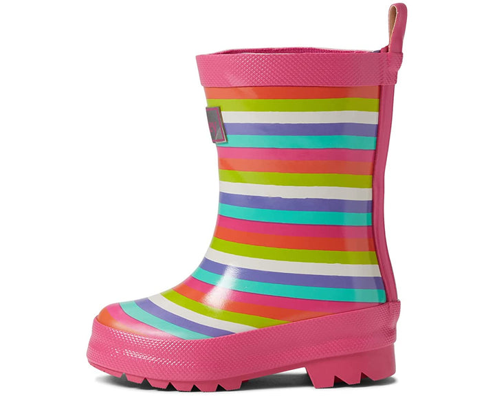 Hatley Shiny Rain Boots (Rainbow Stripes Horizontal)-Apparel-Hatley--babyandme.ca