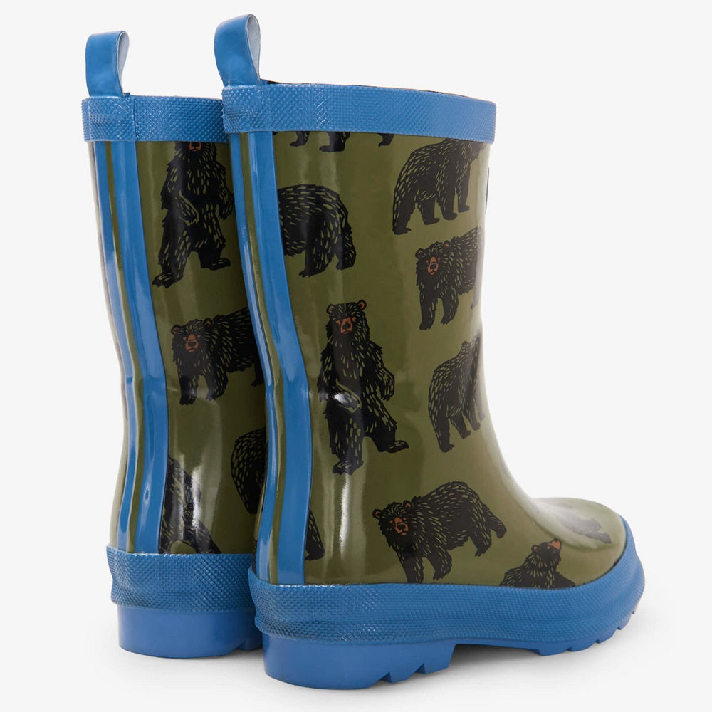 Hatley Shiny Rain Boots (Wild Bears)-Apparel-Hatley--babyandme.ca