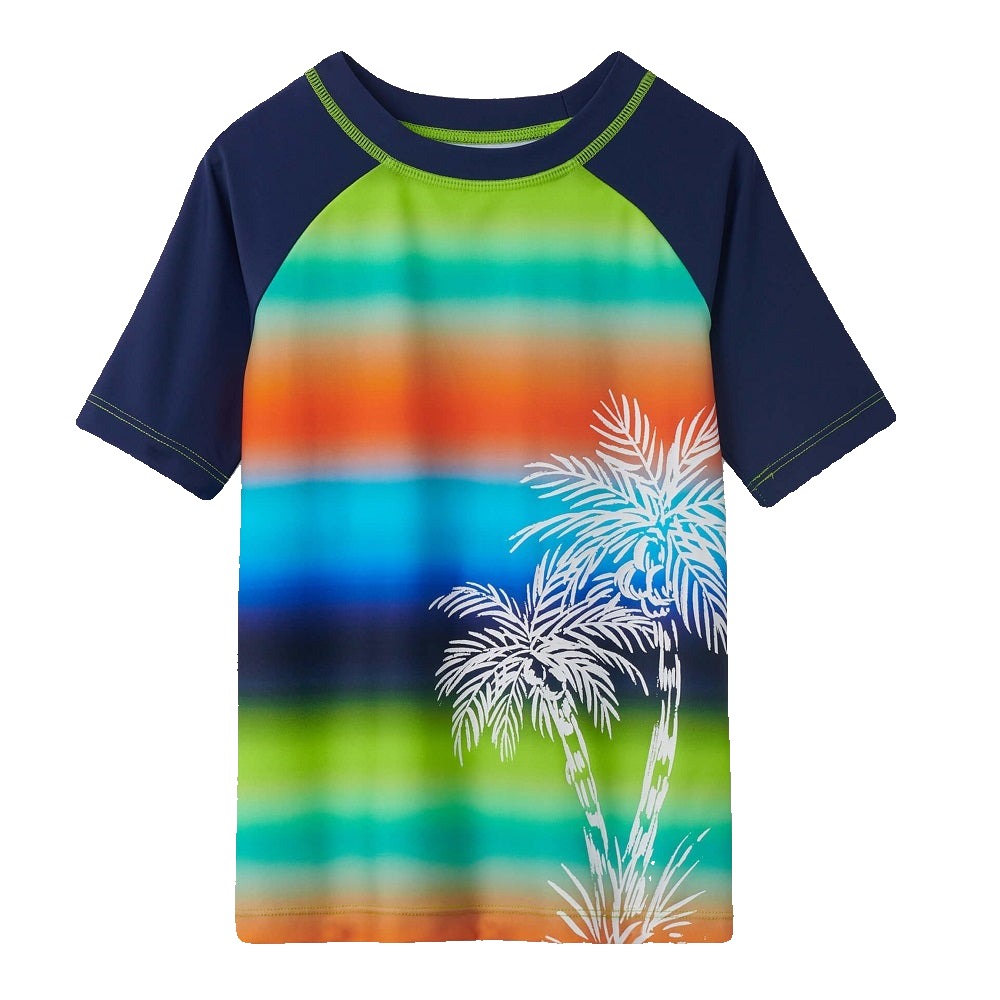 Hatley Short Sleeve Rashguard (Gradient Palms)-Apparel-Hatley--babyandme.ca