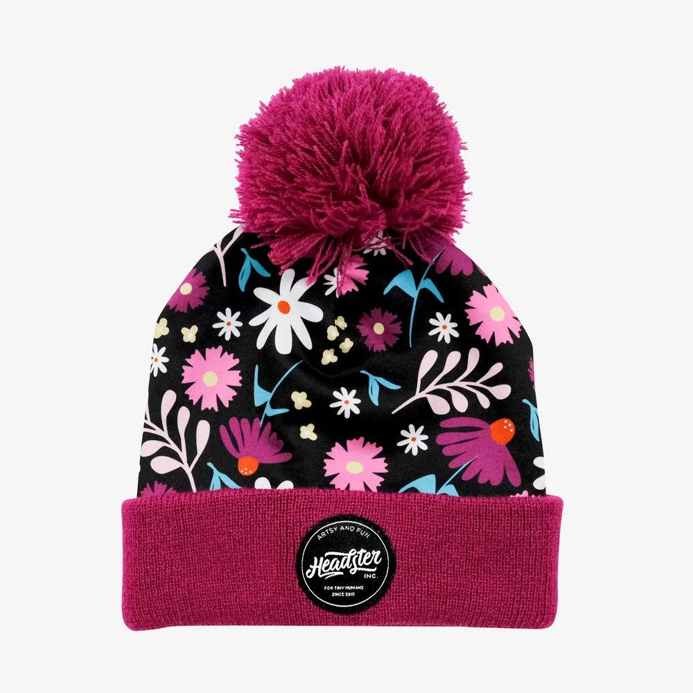 Headster Kids Jersey Toque (Flower Child Fuchsia)-Apparel-Headster Kids--babyandme.ca