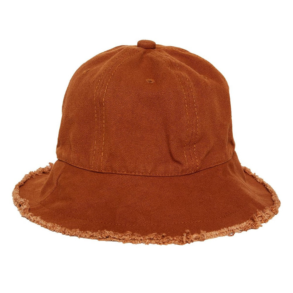 Headster Kids Raw Edge Brown Cloche Hat-Apparel-Headster Kids-One Size-030844 BN-babyandme.ca