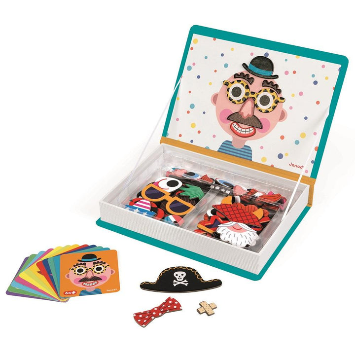 Janod Magnetibook (Boy's Crazy Faces)-Toys & Learning-Janod-007068 CF-babyandme.ca