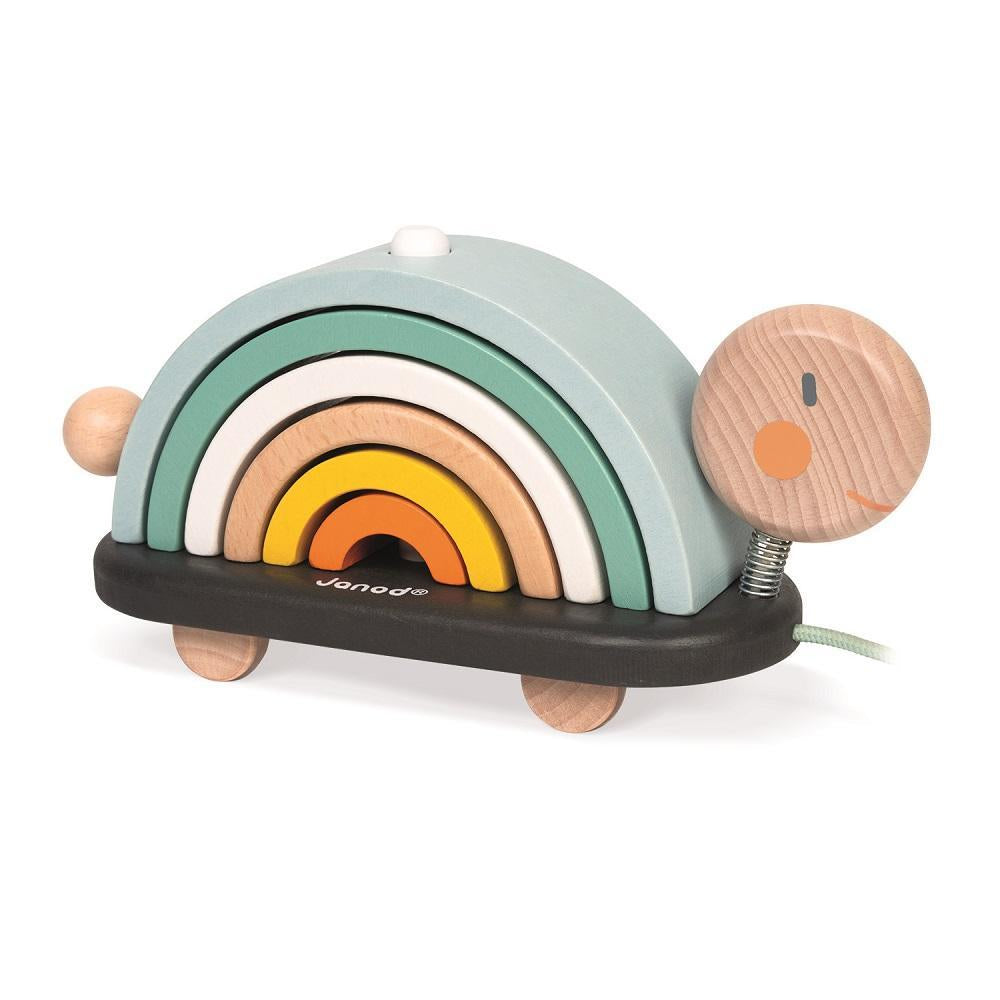 Janod Pull Along Rainbow Turtle-Toys & Learning-Janod-028557-babyandme.ca
