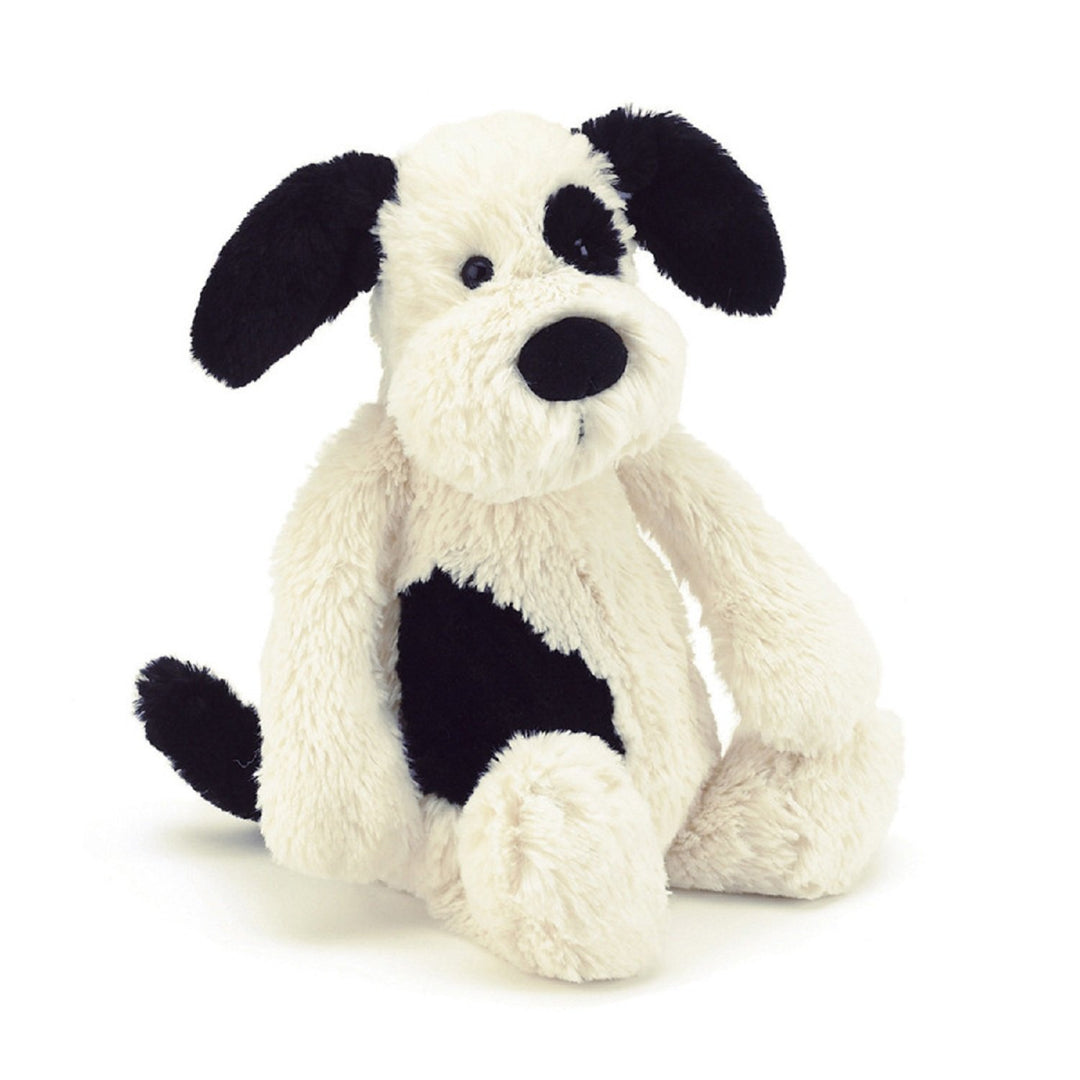 Jellycat Bashful Black & Cream Puppy (Medium)-Toys & Learning-Jellycat-008175 BP-babyandme.ca