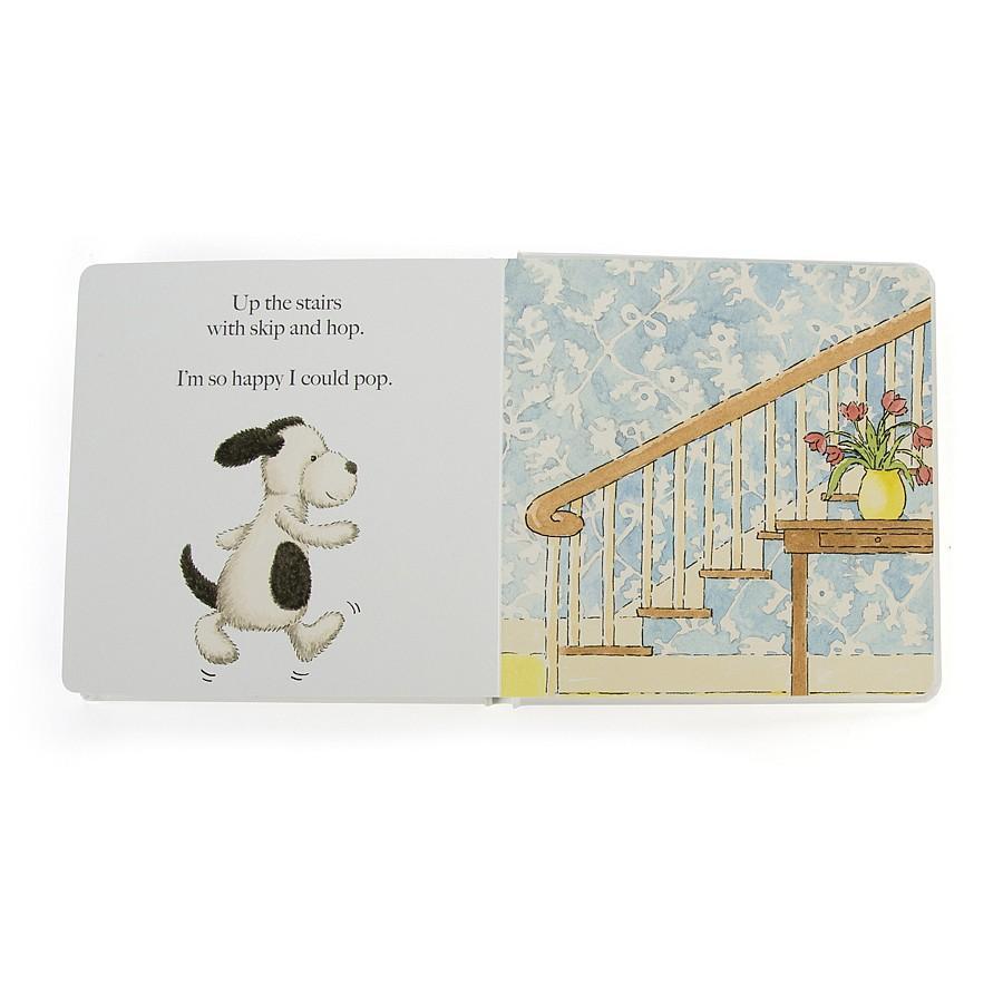 Jellycat puppy makes mischief top