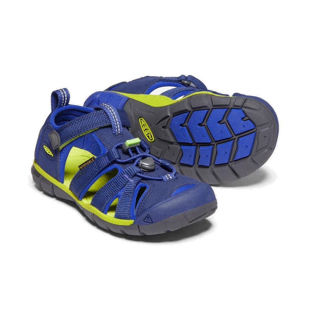KEEN Little Kids' Seacamp II CNX (Blue Depths/Chartreuse)-Apparel-KEEN--babyandme.ca
