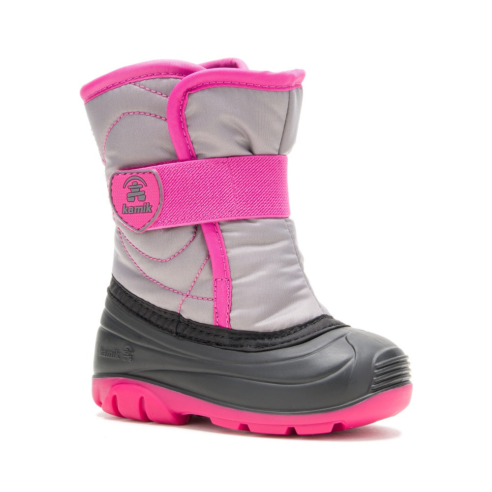 Kamik Snowbug 3 Winter Boot (Grey Pink)-Apparel-Kamik--babyandme.ca