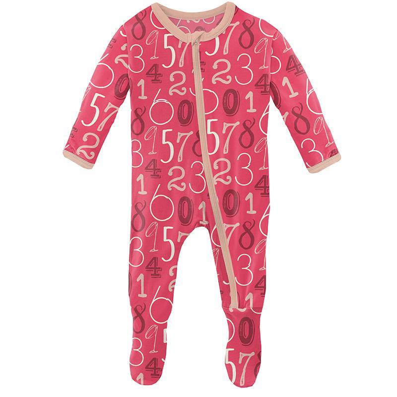 KicKee Pants Print Footie with Zipper (Taffy Math)-Apparel-KicKee Pants--babyandme.ca