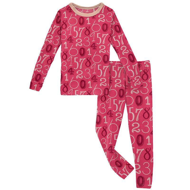 KicKee Pants Print Long Sleeve Pajama Set (Taffy Math)-Apparel-KicKee Pants--babyandme.ca
