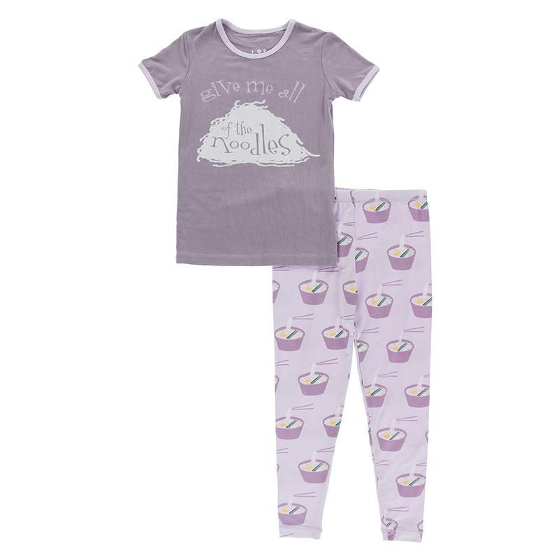 KicKee Pants Print Short Sleeve Pajama Set (Thistle Ramen)-Apparel-KicKee Pants--babyandme.ca