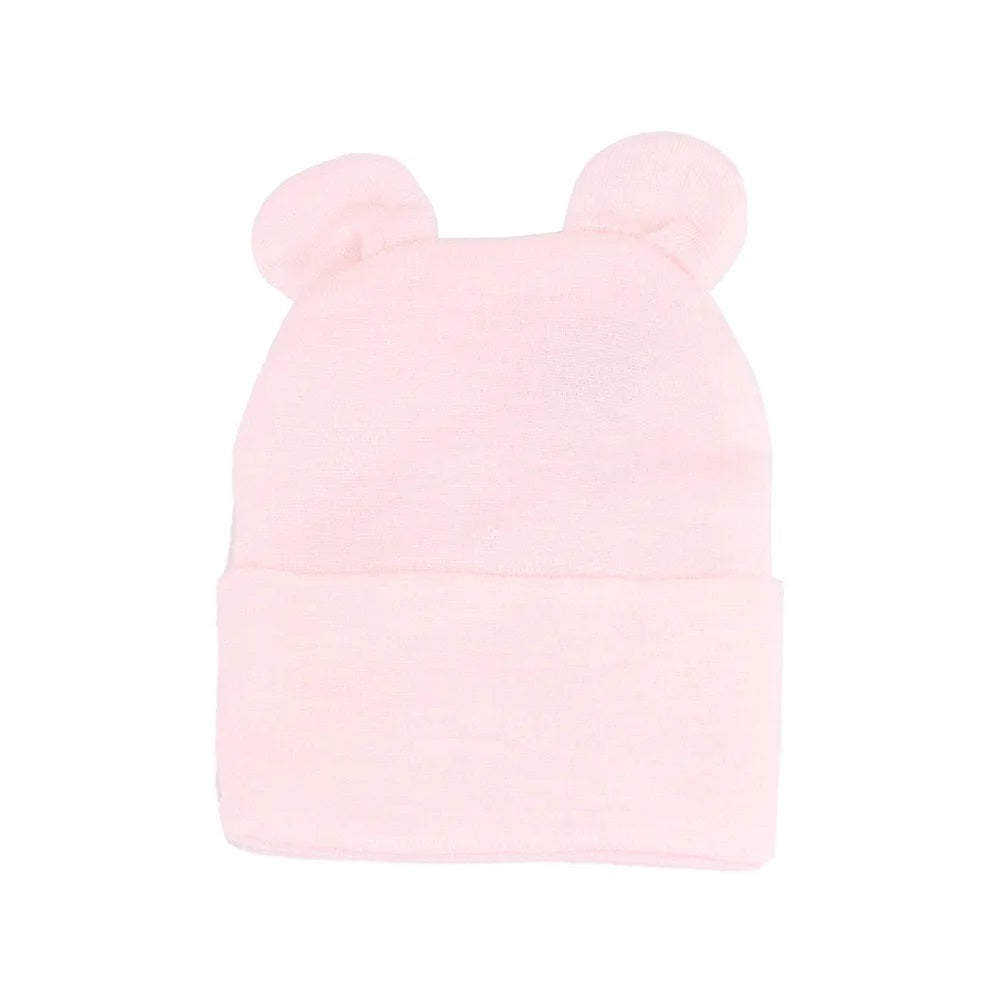 Kidcentral Newborn Ears Hat (Pink)-Apparel-Kidcentral-031340 PK-babyandme.ca