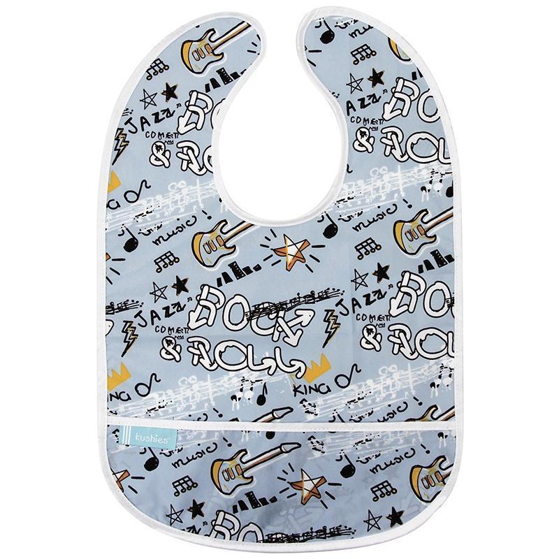 Kushies Cleanbib 6-12 Months (Rock Graffiti Blue)-Feeding-Kushies-025876 BRG-babyandme.ca