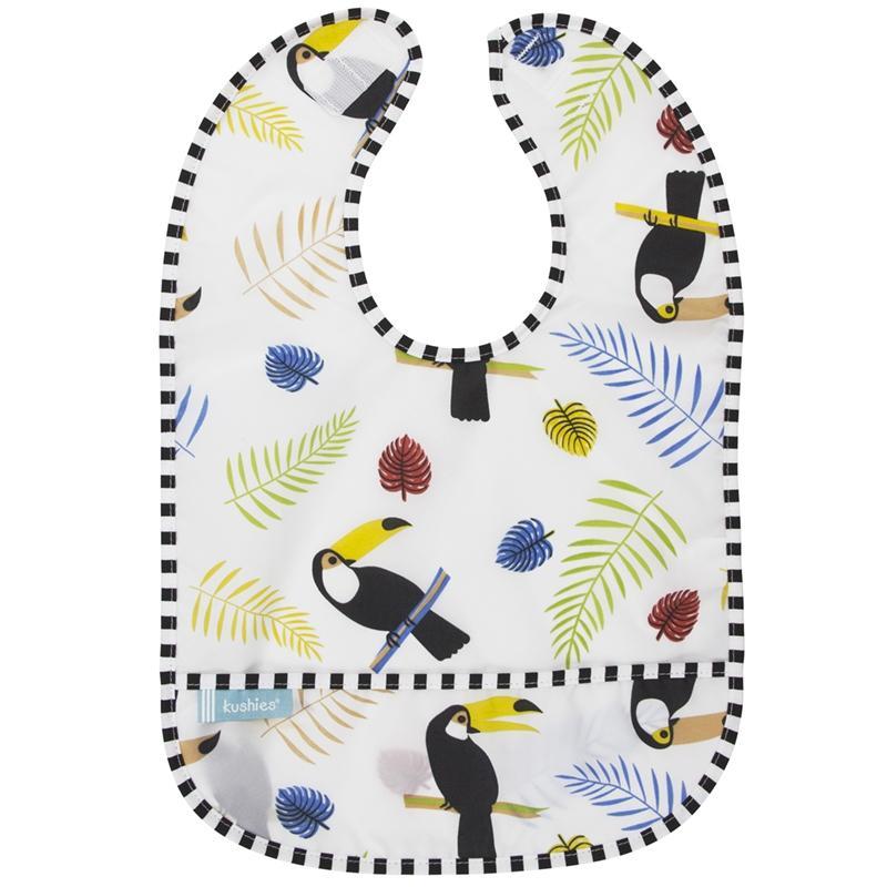 Kushies Cleanbib 6-12 Months (White Toucans)-Feeding-Kushies-025876 TU-babyandme.ca
