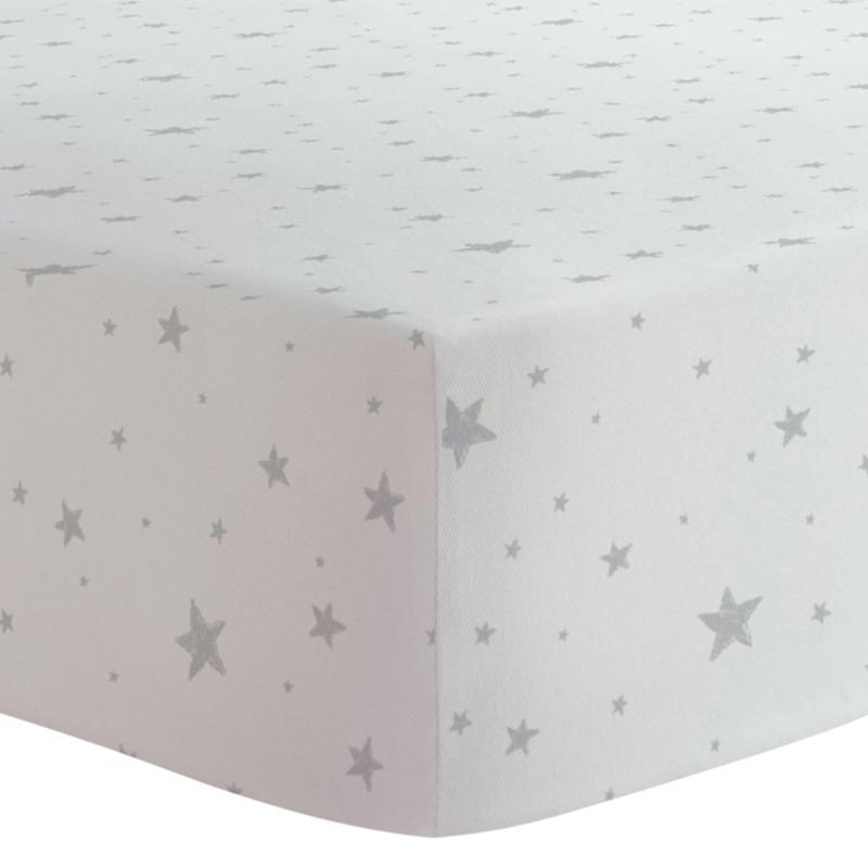 Kushies Crib Sheet (Scribble Stars Grey)-Nursery-Kushies-024712 GS-babyandme.ca