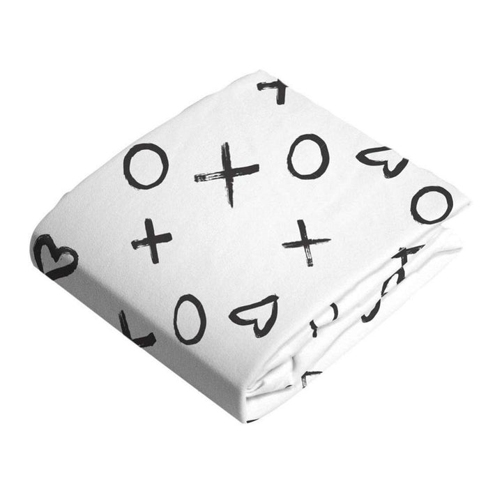Kushies Flannel Fitted Change Pad Cover-Bath-Kushies-XO Black & White-025118 XO-babyandme.ca