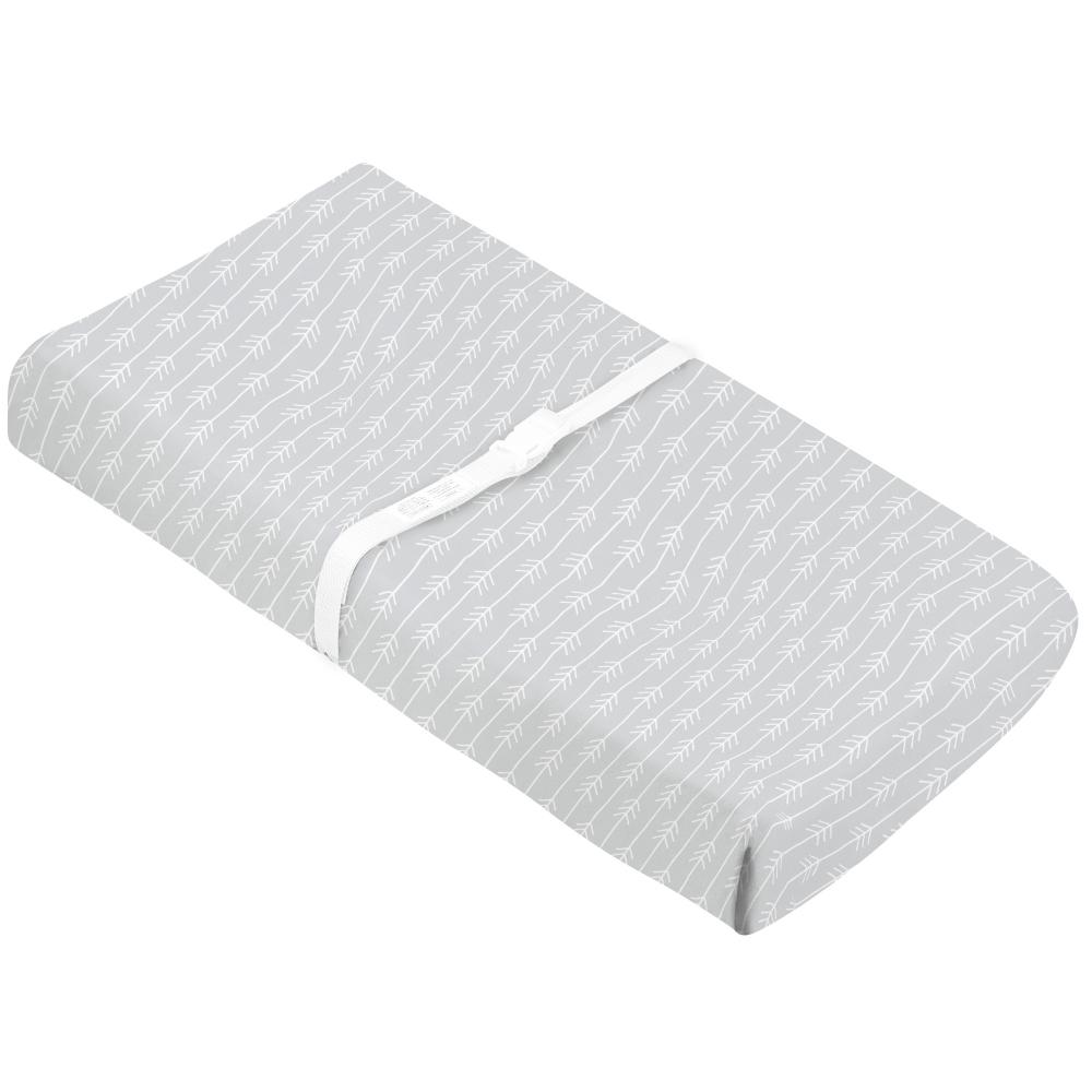 Kushies Flannel Fitted Change Pad Cover with Slits (Grey One Direction)-Bath-Kushies-025276 GO-babyandme.ca