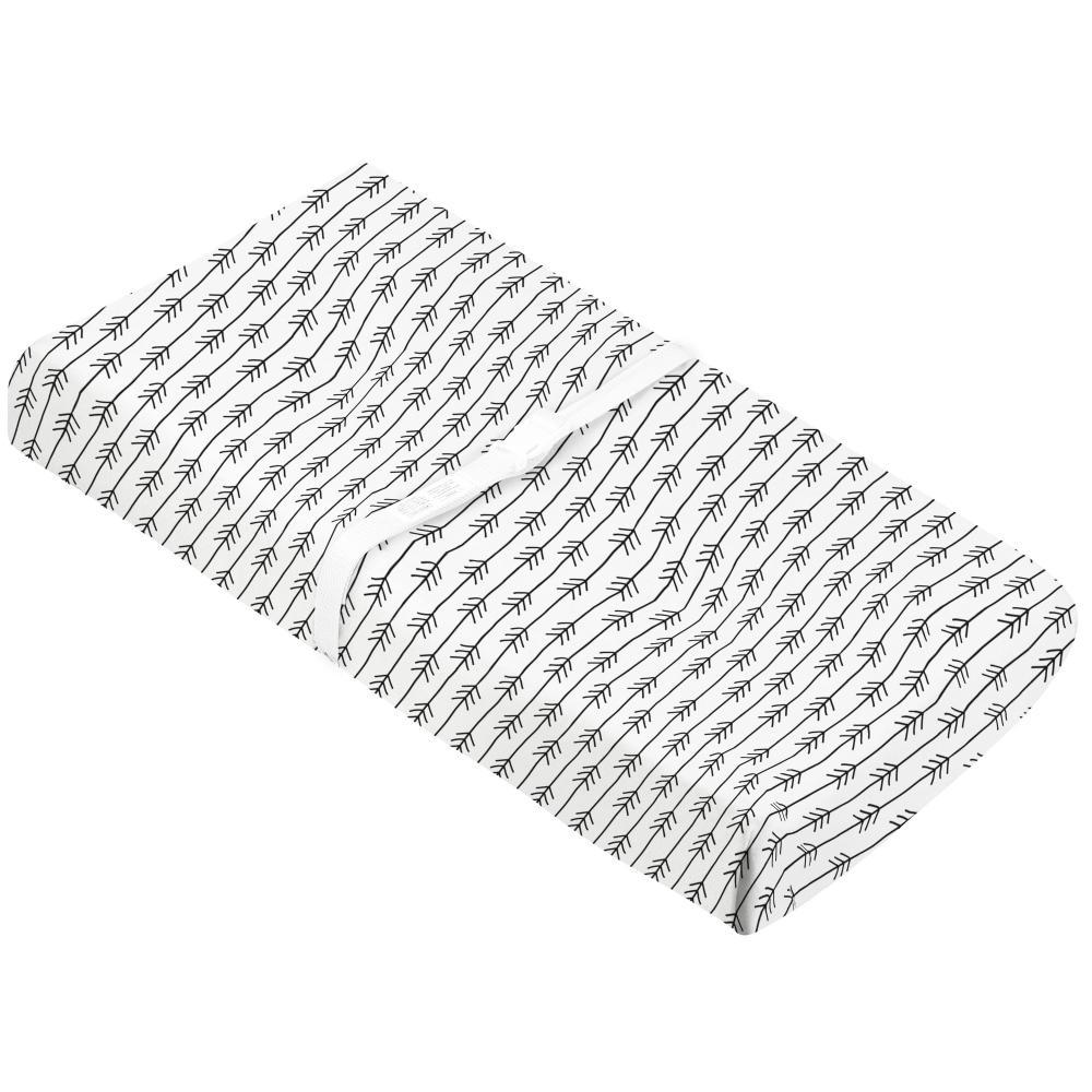 Kushies Flannel Fitted Change Pad Cover with Slits (One Direction Black & White)-Bath-Kushies-025276 ON-babyandme.ca