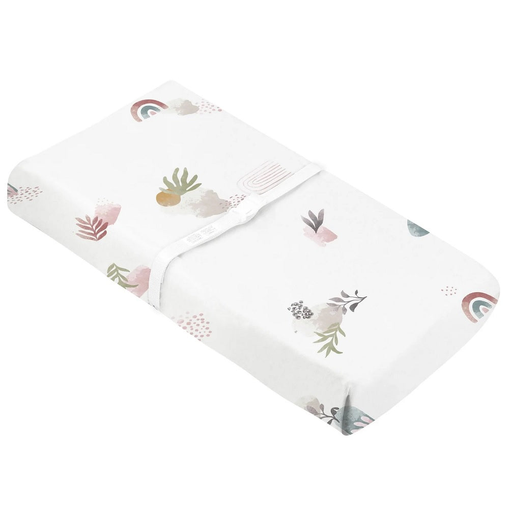 Kushies Percale Dream Changing Pad Cover with Slits (Floral)-Bath-Kushies-031077 FL-babyandme.ca