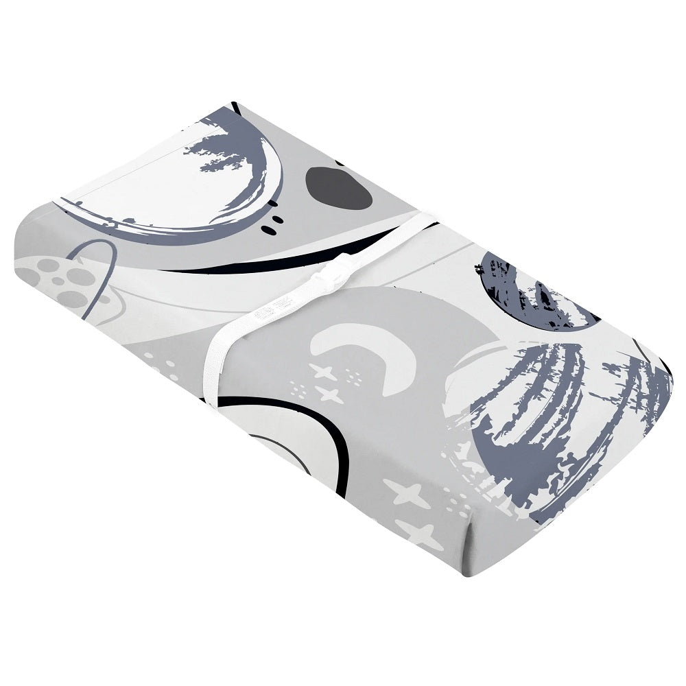 Kushies Percale Dream Changing Pad Cover with Slits (Space Blues)-Bath-Kushies-031077 SB-babyandme.ca