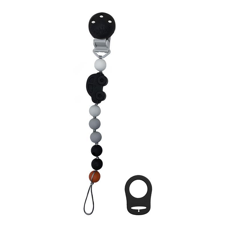 Kushies Silibeads Pacifier Clip (Black Car)-Health-Kushies-027034 CR-babyandme.ca
