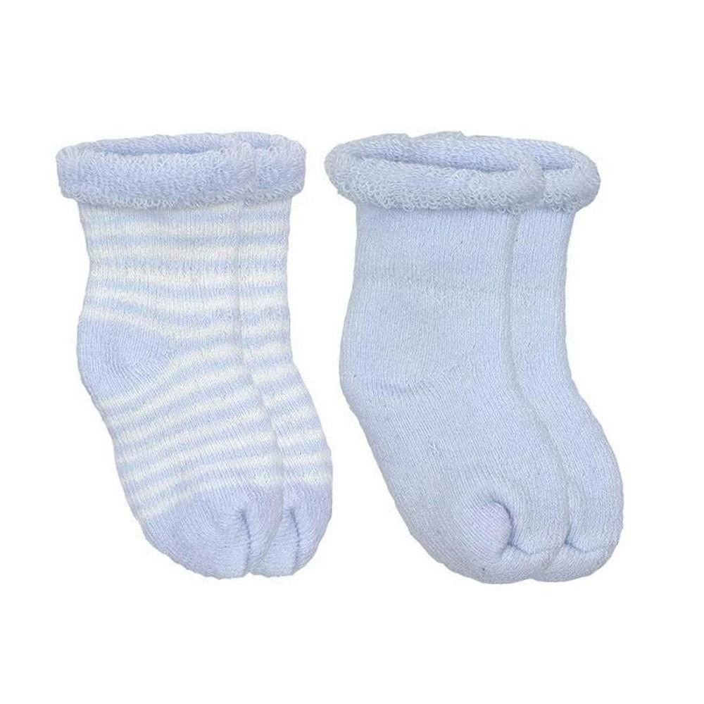 Kushies Terry Baby Socks 2-Pack (Blue)-Apparel-Kushies--babyandme.ca