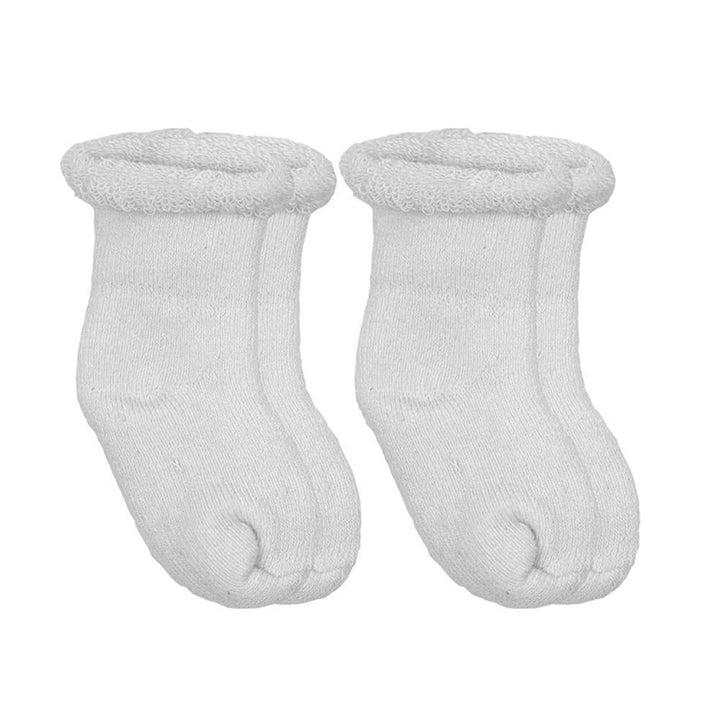 Kushies Terry Baby Socks 2-Pack (White)-Apparel-Kushies--babyandme.ca