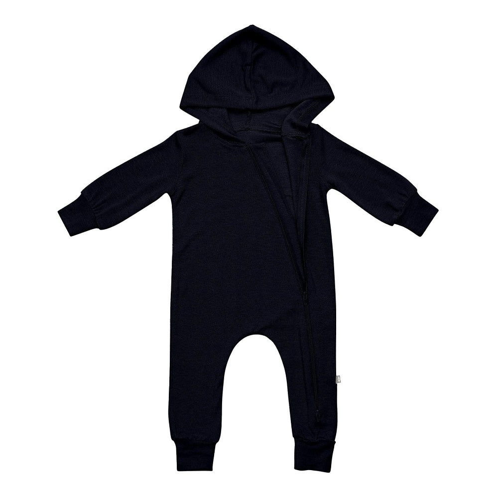 Kyte Baby Bamboo Jersey Hooded Zippered Romper (Midnight)-Apparel-Kyte Baby--babyandme.ca