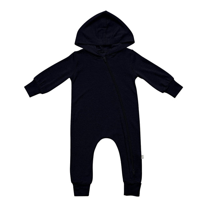 Kyte Baby Bamboo Jersey Hooded Zippered Romper (Midnight)-Apparel-Kyte Baby--babyandme.ca
