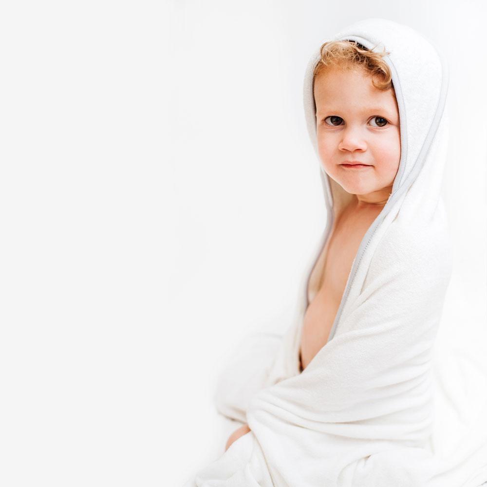 Kyte Baby Hooded Bath Towel (Cloud with Storm Trim)-Bath-Kyte Baby-030086 CS-babyandme.ca